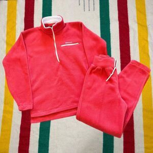 Vintage Marmot Track Suit Women's S Fleece Jacket & Pants‎ Pink 90s Retro